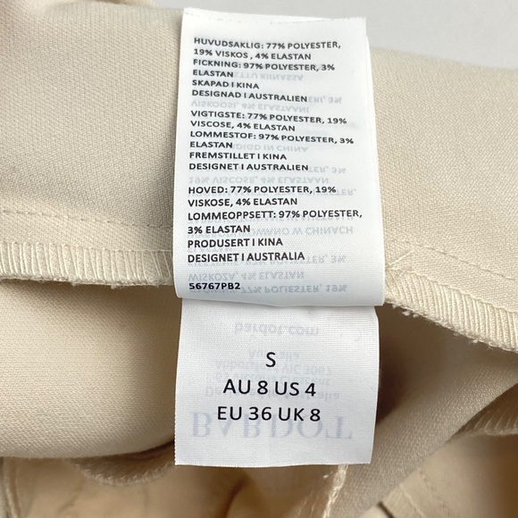 BARDOT Anna High Waist Pant in Beige Size S - Picture 9 of 12